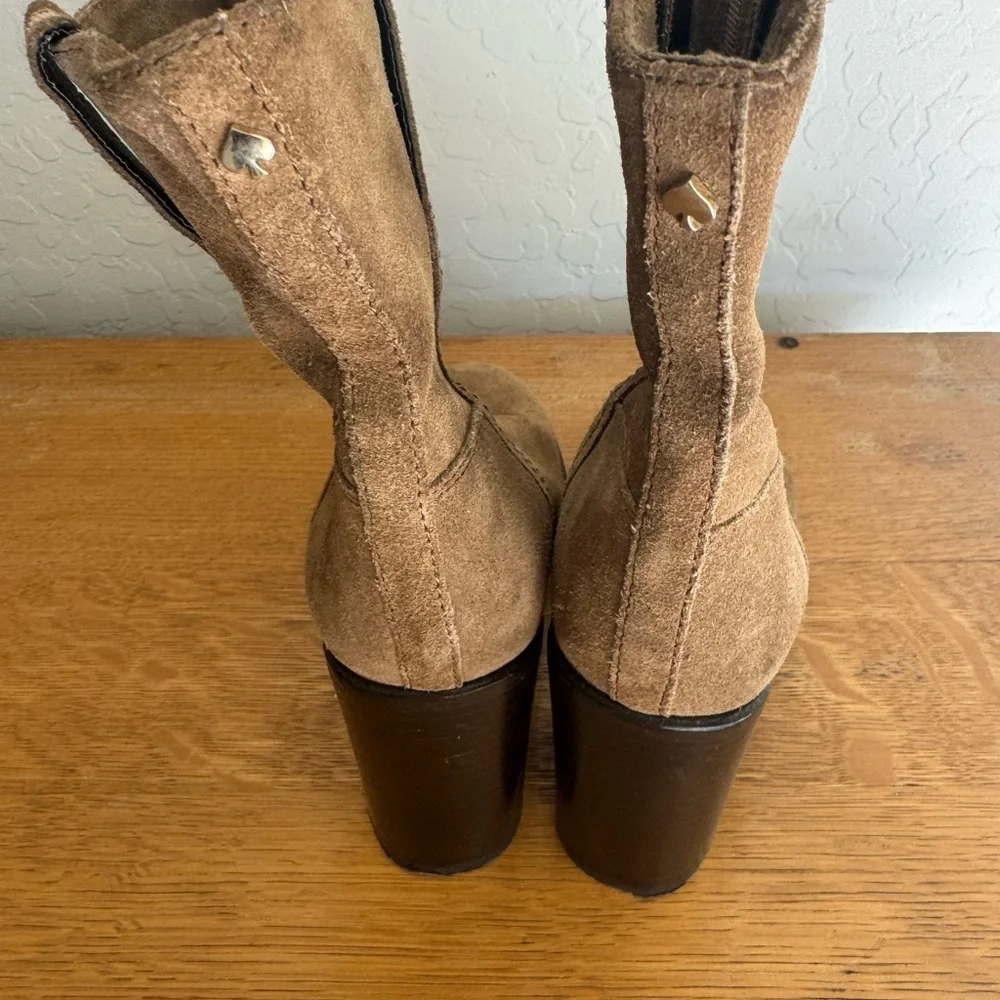 KATE SPADE New York Baise Tobacco Brown Suede Ankle Boot, Size 7.5
